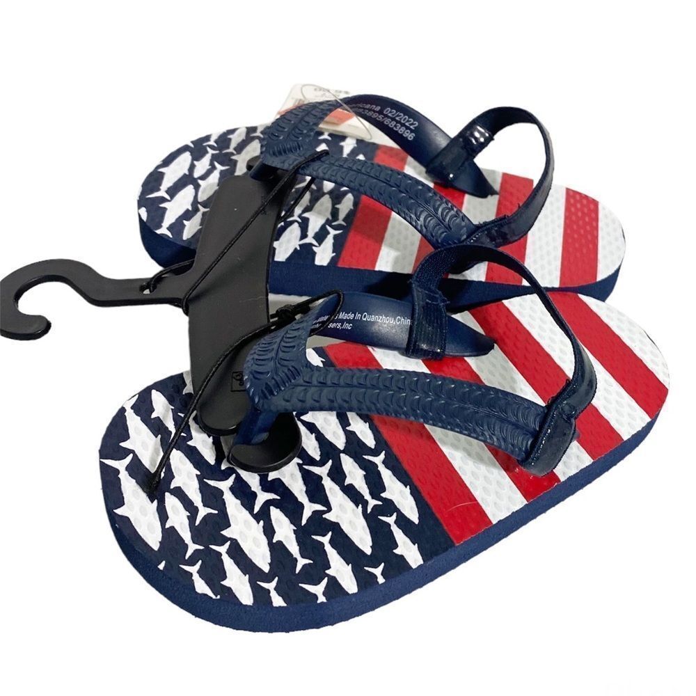 Boys Red, White, & Blue Flip Flops Sandals Size 6/7